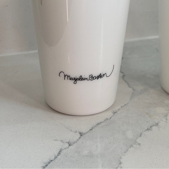 Vintage Set - 4 Marjolein Bastin Milk Glass Vases Nature’s Sketchbook - Hallmark - Picture 6 of 11